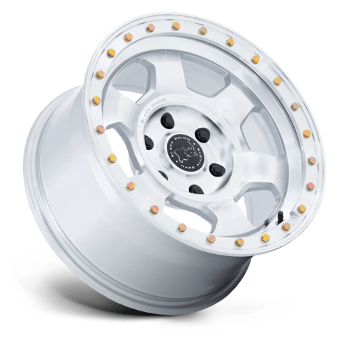 17X8.5 Black Rhino Hard Alloys BR029 TROOPER GLOSS SILVER W/ MACHINED FACE 6X135