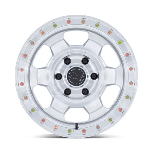 17X8.5 Black Rhino Hard Alloys BR029 TROOPER GLOSS SILVER W/ MACHINED FACE 6X135