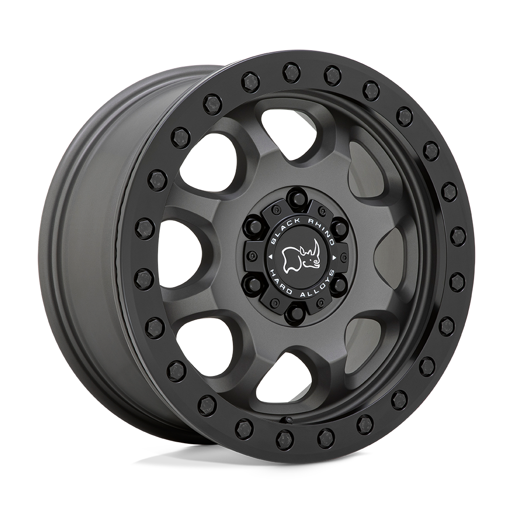 17X8 Black Rhino Hard Alloys VENTURE BEADLOCK MATTE GUNMETAL W/ BLACK HRDW 6X130