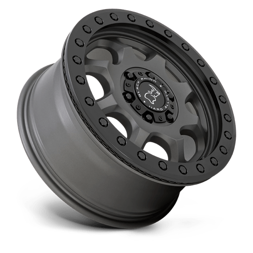 17X8 Black Rhino Hard Alloys VENTURE BEADLOCK MATTE GUNMETAL W/ BLACK HRDW 6X130
