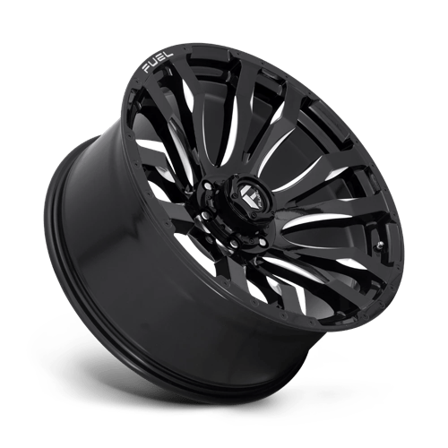 18X9 Fuel 1PC D673 BLITZ RIMS - GLOSS BLACK MILLED 6X135
