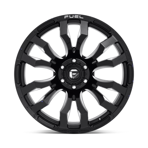 20X10 Fuel 1PC D673 BLITZ RIMS - GLOSS BLACK MILLED 6X135