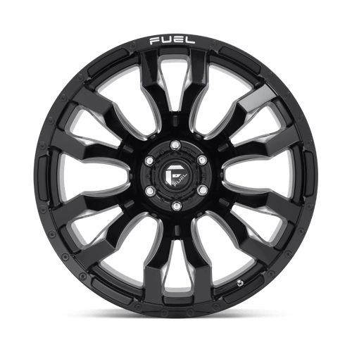 22X12 Fuel 1PC D673 BLITZ RIMS - GLOSS BLACK MILLED 6X135