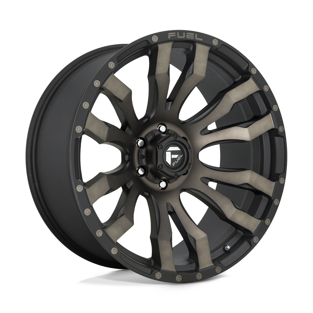 22X10 Fuel 1PC D674 BLITZ RIMS - MATTE BLACK DOUBLE DARK TINT 6X135