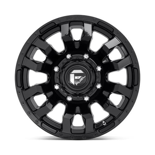22X10 Fuel 1PC D675 BLITZ RIMS - GLOSS BLACK 8X165.1