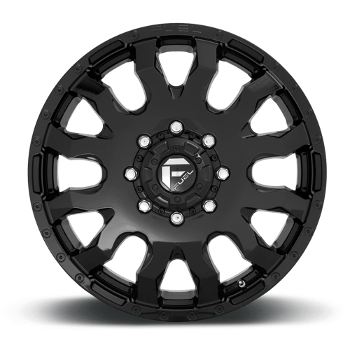 20X8.25 Fuel 1PC D675 BLITZ RIMS - GLOSS BLACK 8X165.1