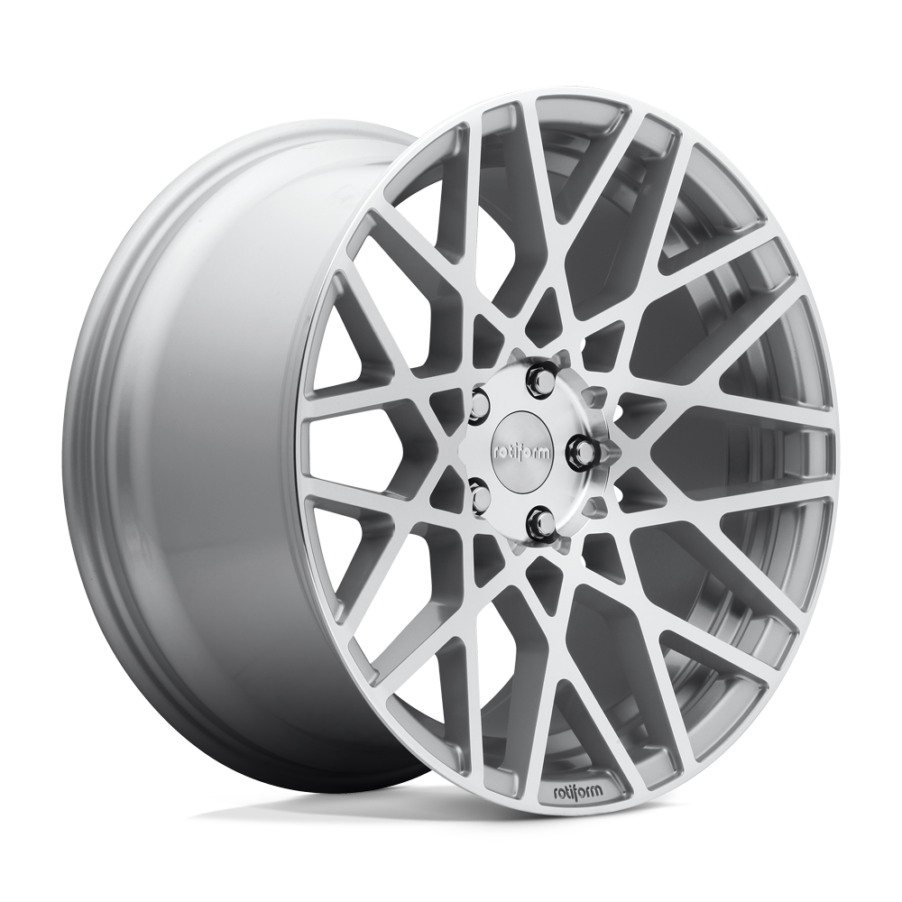 18X8.5 Rotiform R110 BLQ GLOSS SILVER MACHINED 5X114.3