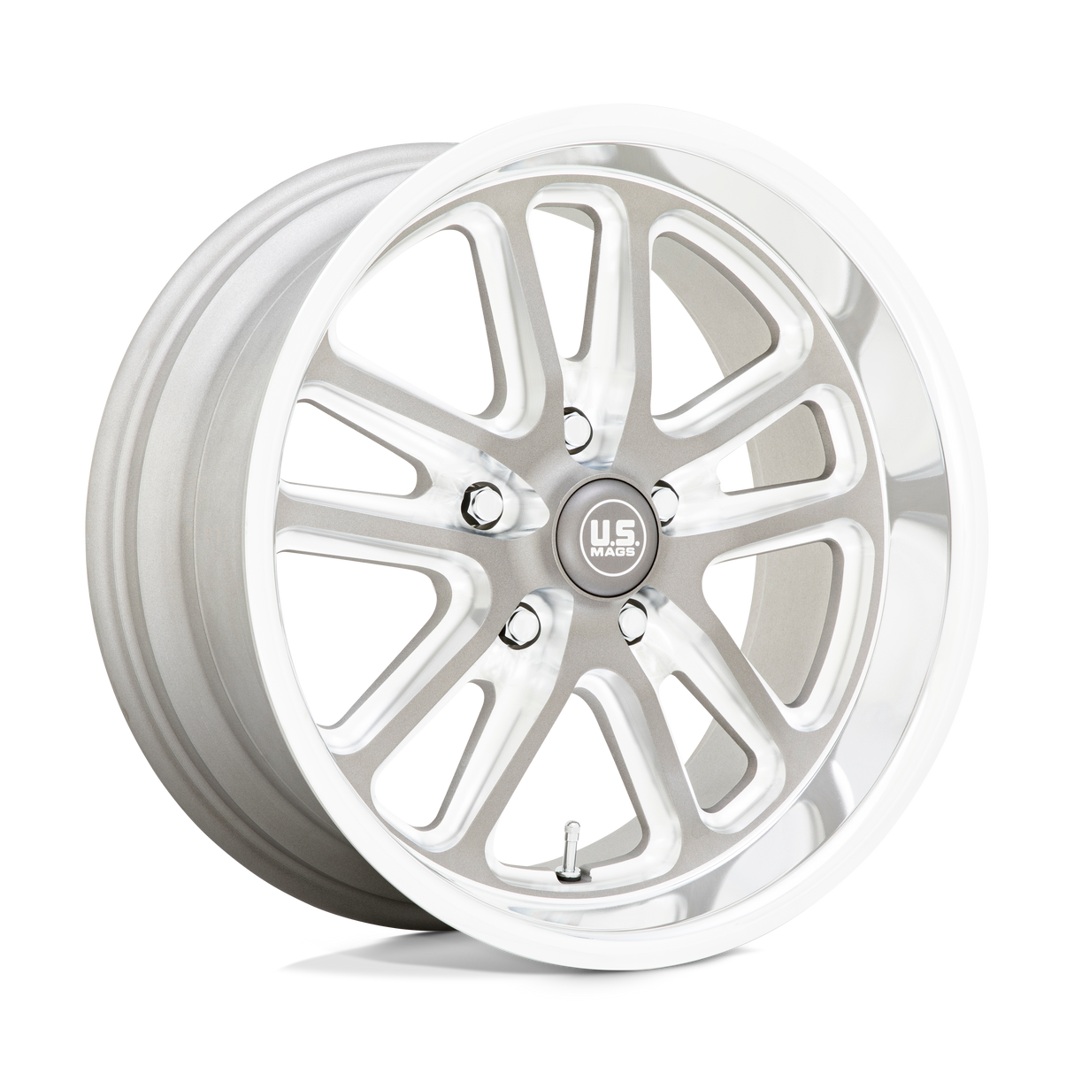 18X9.5 US Mag 1PC U130 BULLET TEXTURED GUNMETAL W/ MILL EDGE 5X114.3