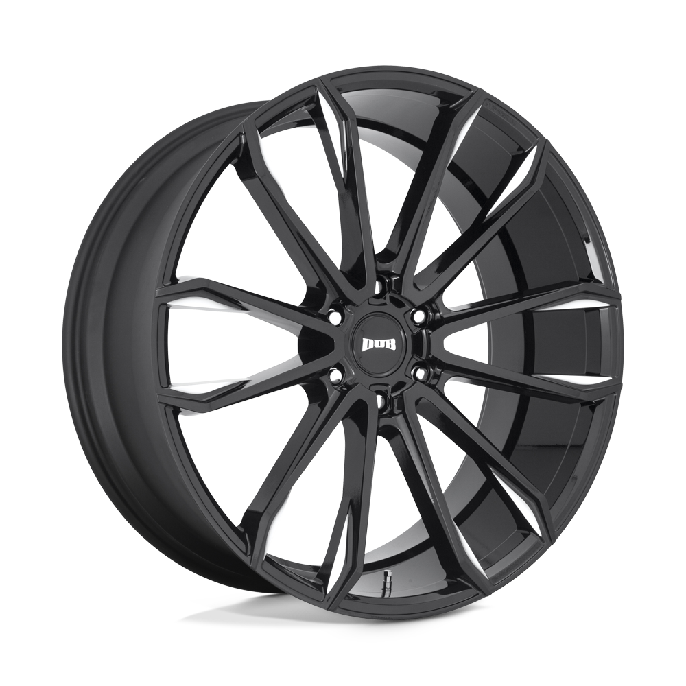 24X10 DUB 1PC S252 CLOUT GLOSS BLACK MILLED 6X135