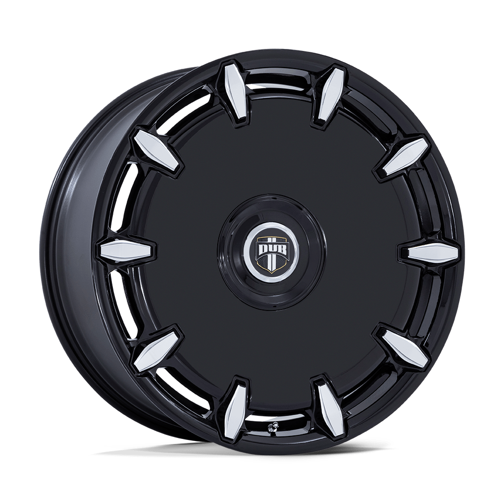 24X10 DUB 1PC DC271 CHEEF GLOSS BLACK MILLED 6X135/6X139.7