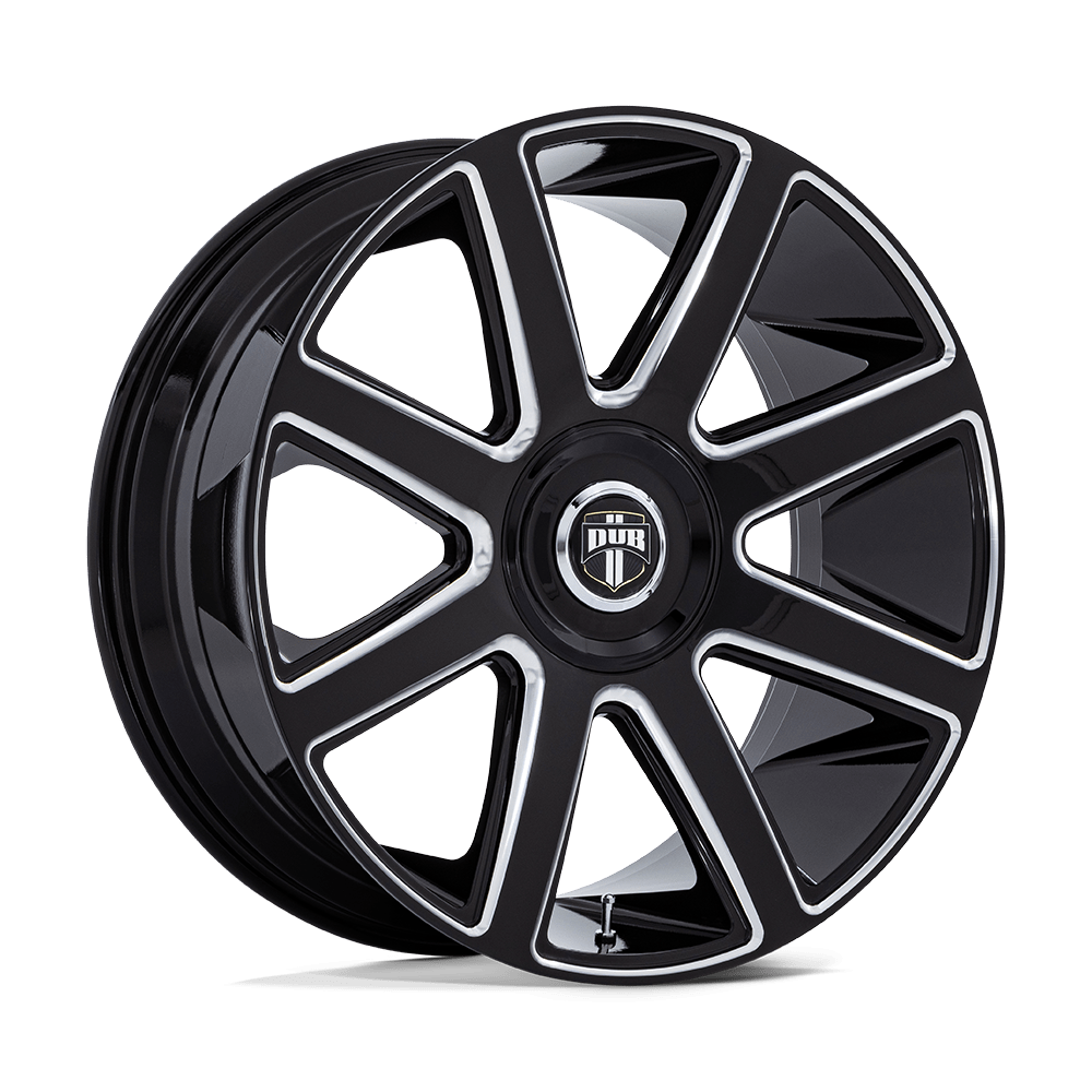 24X9 DUB 1PC DC273 PULL GLOSS BLACK MILLED 5X115/5X120