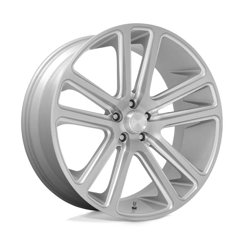 24X10 DUB 1PC S257 FLEX GLOSS SILVER BRUSHED FACE 5X127