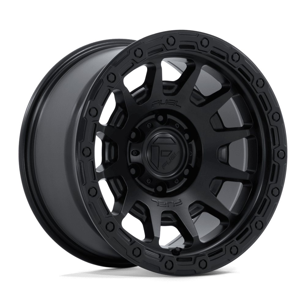 18X9 Fuel 1PC FC884 FORTRESS RIMS - MATTE BLACK W/ GLOSS BLACK LIP 6X114.3