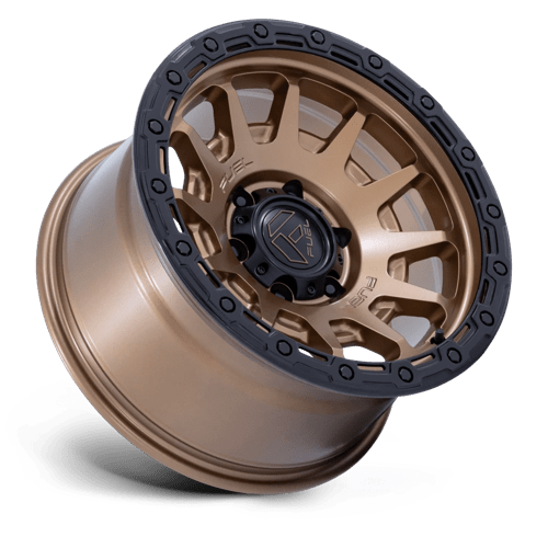 17X8.5 Fuel 1PC FC884 FORTRESS RIMS - MATTE BRONZE W GLOSS BLACK LIP 6X114.3