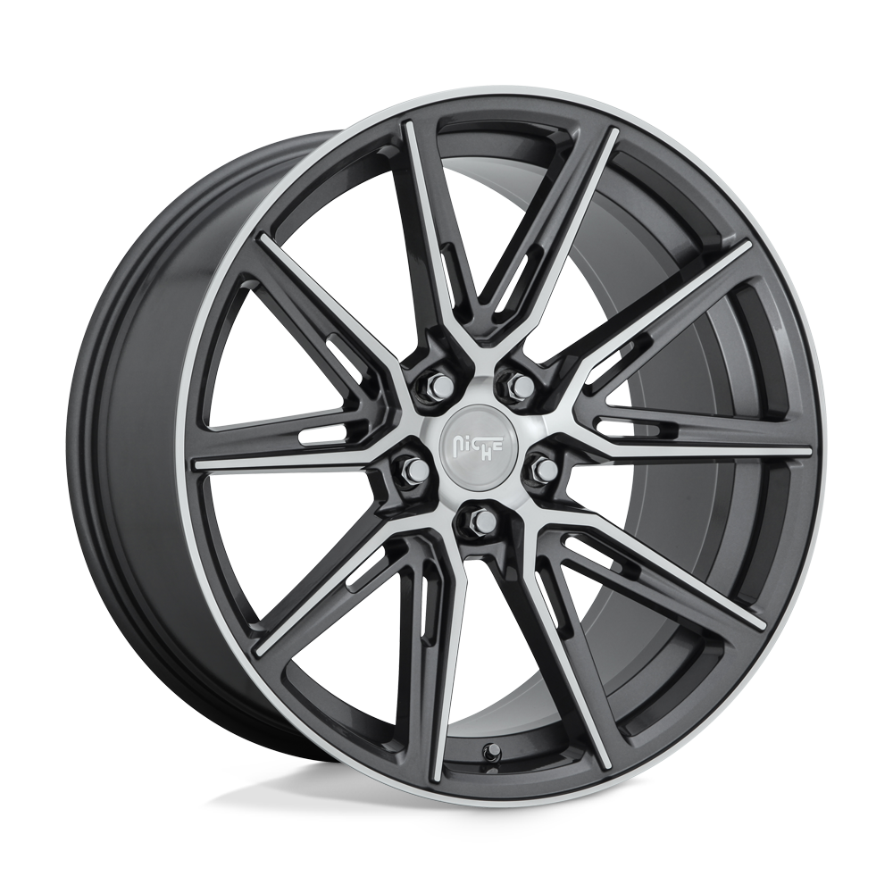 20X10.5 Niche 1PC M220 GEMELLO GLOSS ANTHRACITE MACHINED 5X115