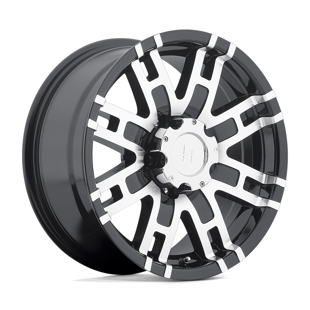 22X9.5 Helo HE835 GLOSS BLACK MACHINED 6X139.7