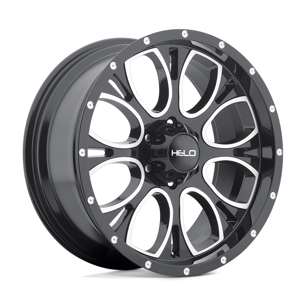 20X9 Helo HE879 GLOSS BLACK MACHINED & MILLED 6X139.7