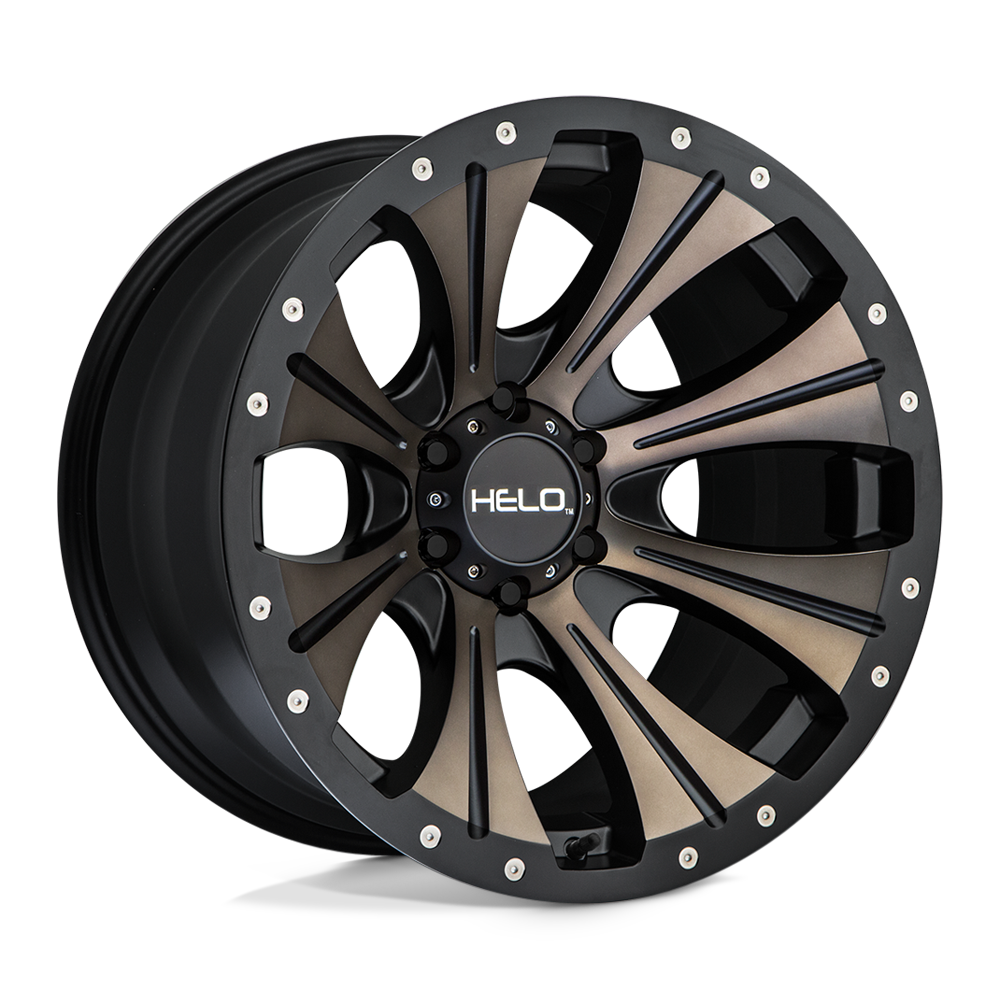 17X9 Helo HE901 SATIN BLACK MACH W/ DARK TINT 6X139.7