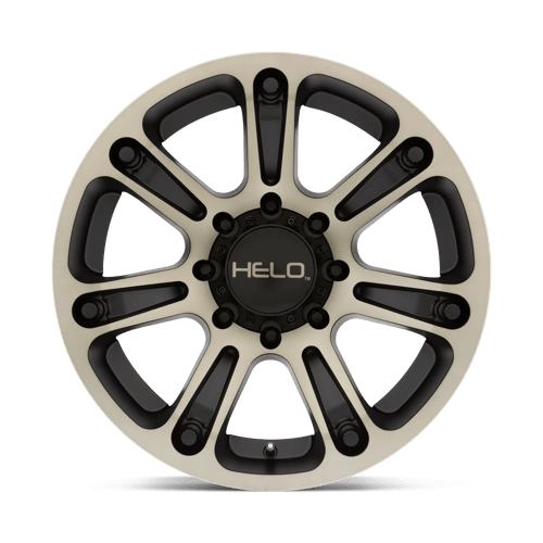 20X9 Helo HE904 SATIN BLACK MACH W/ DARK TINT 6X139.7