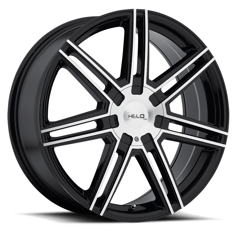 20X8 Helo HE884 GLOSS BLACK W/ MACHINED FACE 5X127