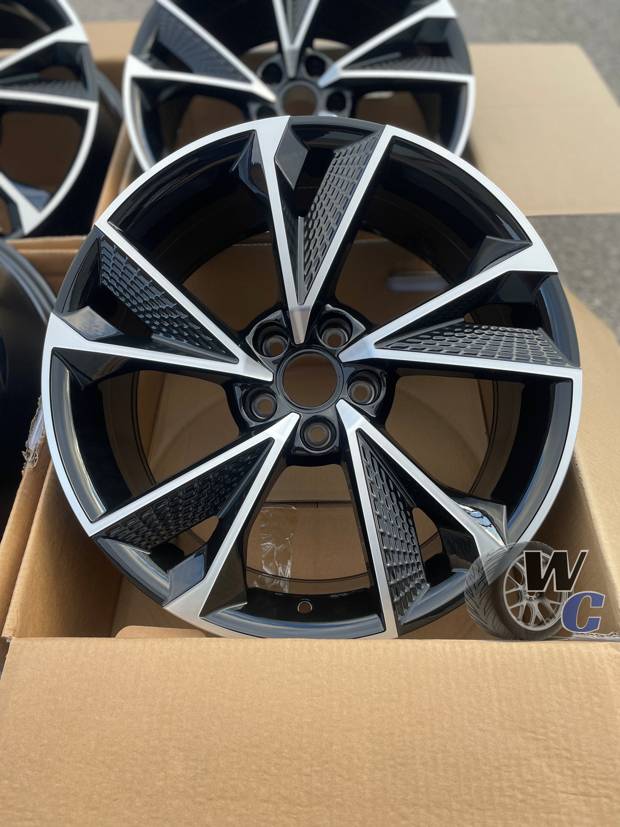 19” Wheels Fit Audi A4 2015–2025 | OE Style Rims | Gloss Black Machine Face | Set of 4