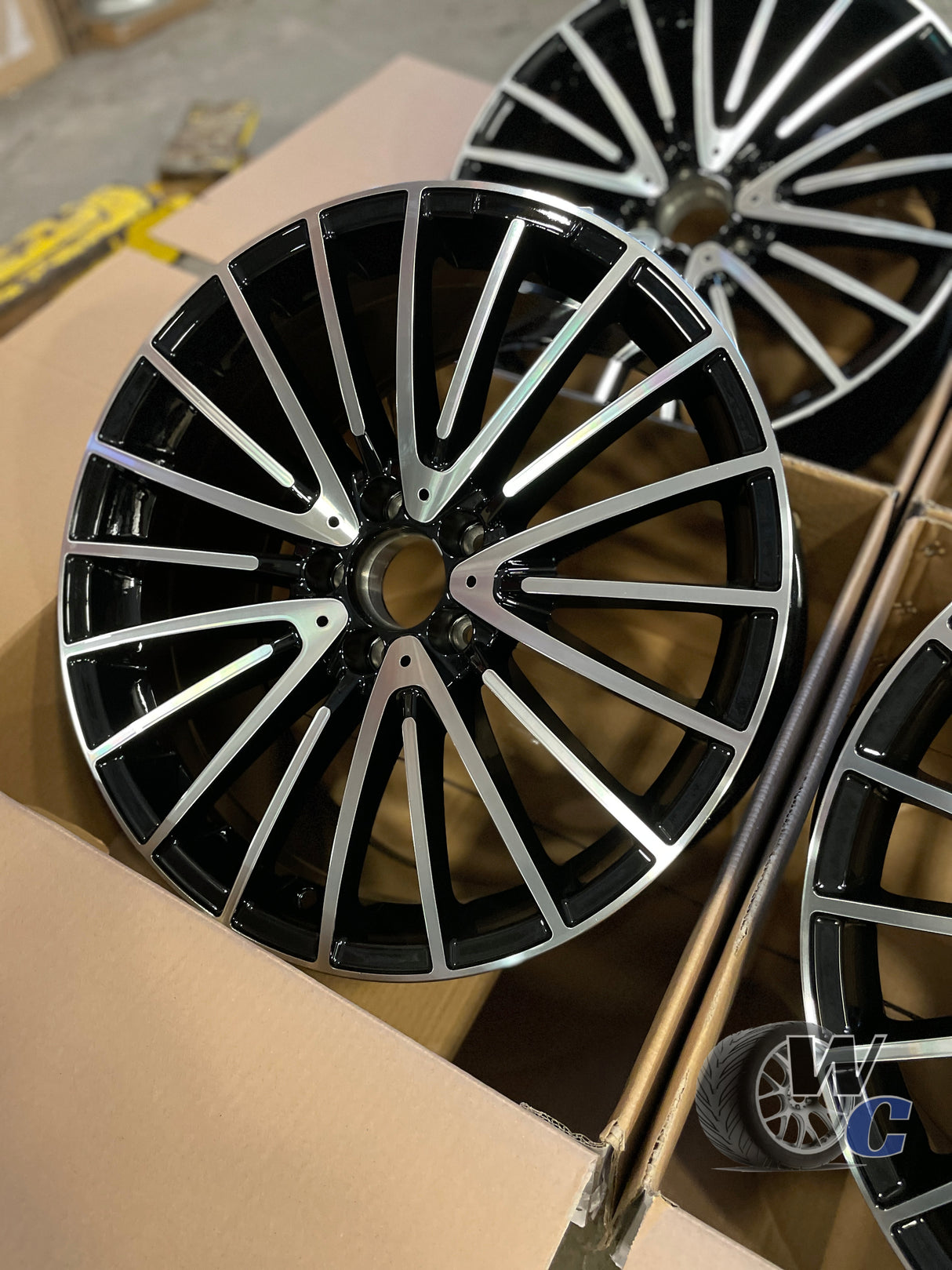 18” Wheels Fit Mercedes-Benz C-Class AMG 2007–2026 | OE Style Rims | Gloss Black Machined Face | Staggered Set of 4