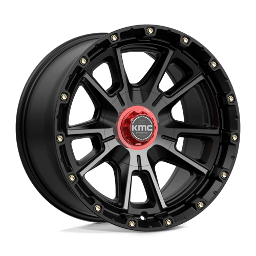 17X9 KMC KM100 SYNC SATIN BLACK W/ GRAY TINT 6X135/6X139.7