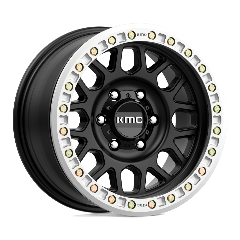 17X8.5 KMC KM234 GRENADE DESERT BEADLOCK SATIN BLACK 6X139.7
