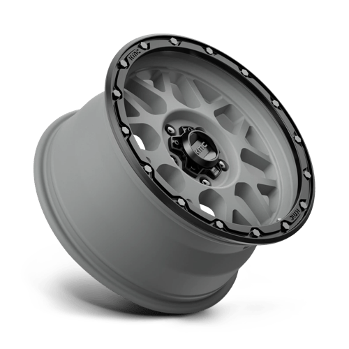 17X9 KMC KM535 GRENADE OFF-ROAD MATTE GRAY W/ MATTE BLACK LIP 5X127