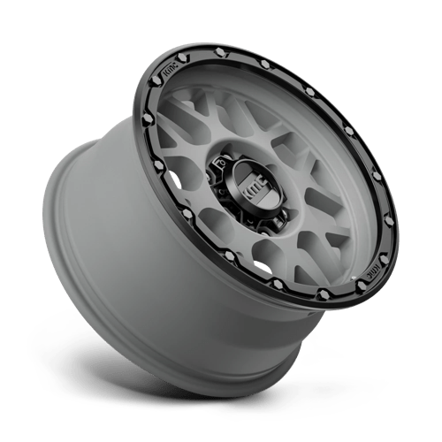 17X8.5 KMC KM535 GRENADE OFF-ROAD MATTE GRAY W/ MATTE BLACK LIP 6X120