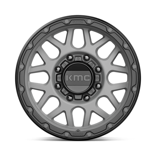 17X9 KMC KM535 GRENADE OFF-ROAD MATTE GRAY W/ MATTE BLACK LIP 8X180