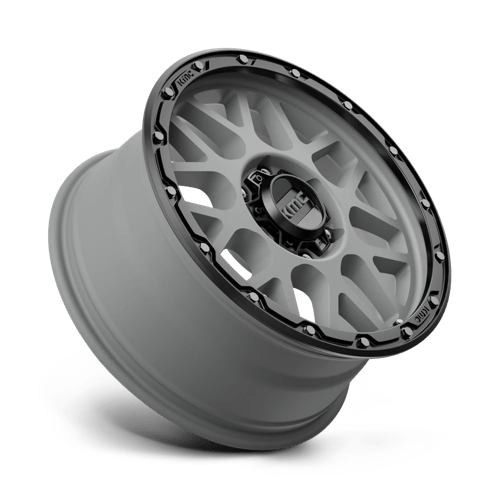 18X8.5 KMC KM535 GRENADE OFF-ROAD MATTE GRAY W/ MATTE BLACK LIP 6X139.7