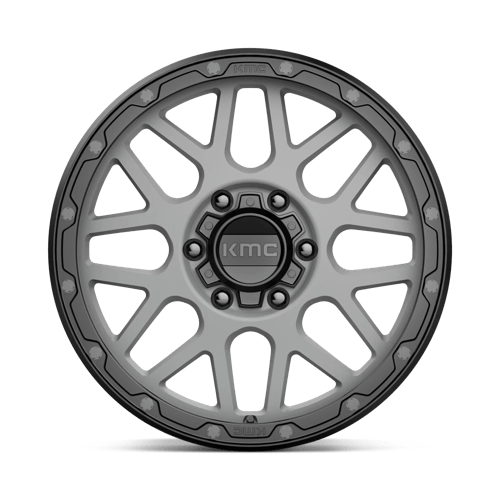 18X8.5 KMC KM535 GRENADE OFF-ROAD MATTE GRAY W/ MATTE BLACK LIP 6X139.7