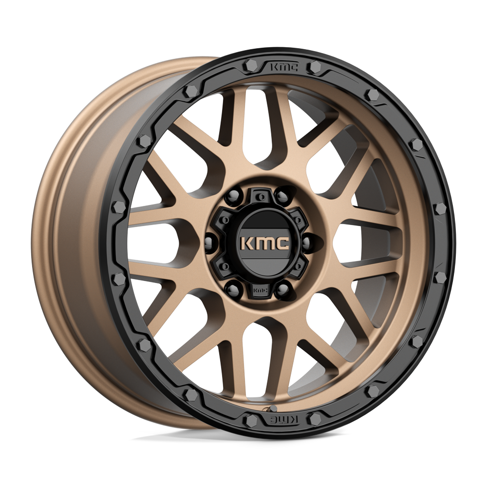 18X8.5 KMC KM535 GRENADE OFF-ROAD MATTE BRONZE W/ M-BLACK LIP 6X135
