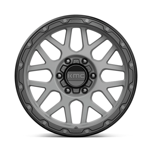 18X8.5 KMC KM535 GRENADE OFF-ROAD MATTE GRAY W/ MATTE BLACK LIP 6X135