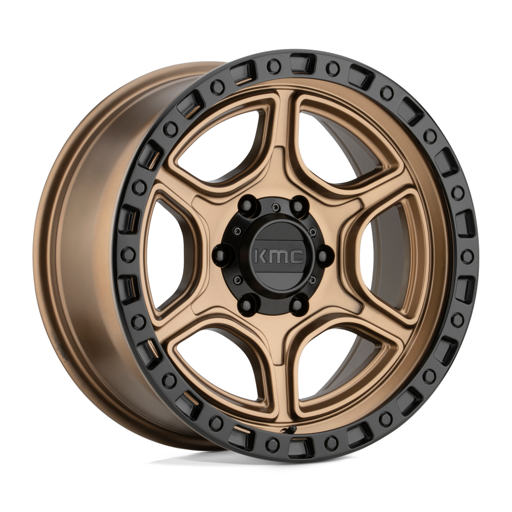 18X8.5 KMC KM539 PORTAL SATIN BRONZE W/ SATIN BLACK LP 6X135