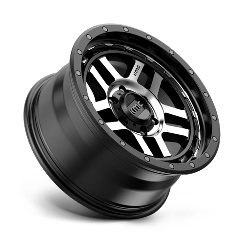 18X8.5 KMC KM540 RECON SATIN BLACK MACHINED 6X135