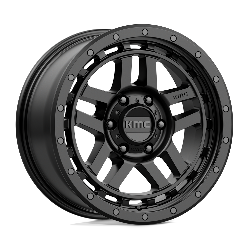 18X8.5 KMC KM540 RECON SATIN BLACK 6X114.3