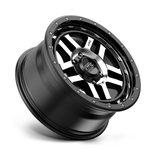 17X9 KMC KM540 RECON SATIN BLACK MACHINED 6X139.7