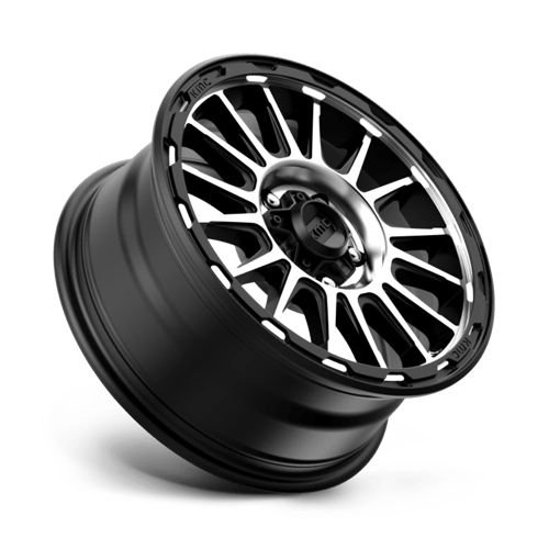 17X8 KMC KM542 IMPACT RIMS - SATIN BLACK MACHINED 5X108