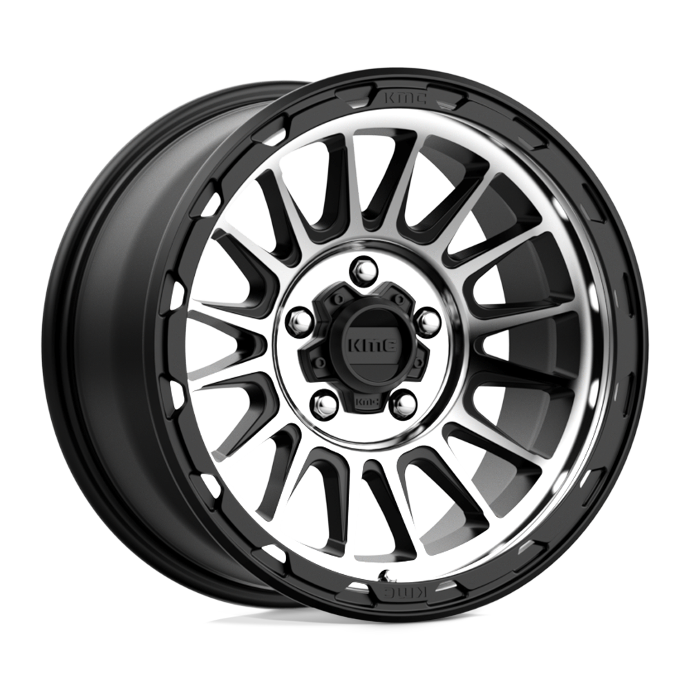 17X8.5 KMC KM542 IMPACT SATIN BLACK MACHINED 5X127