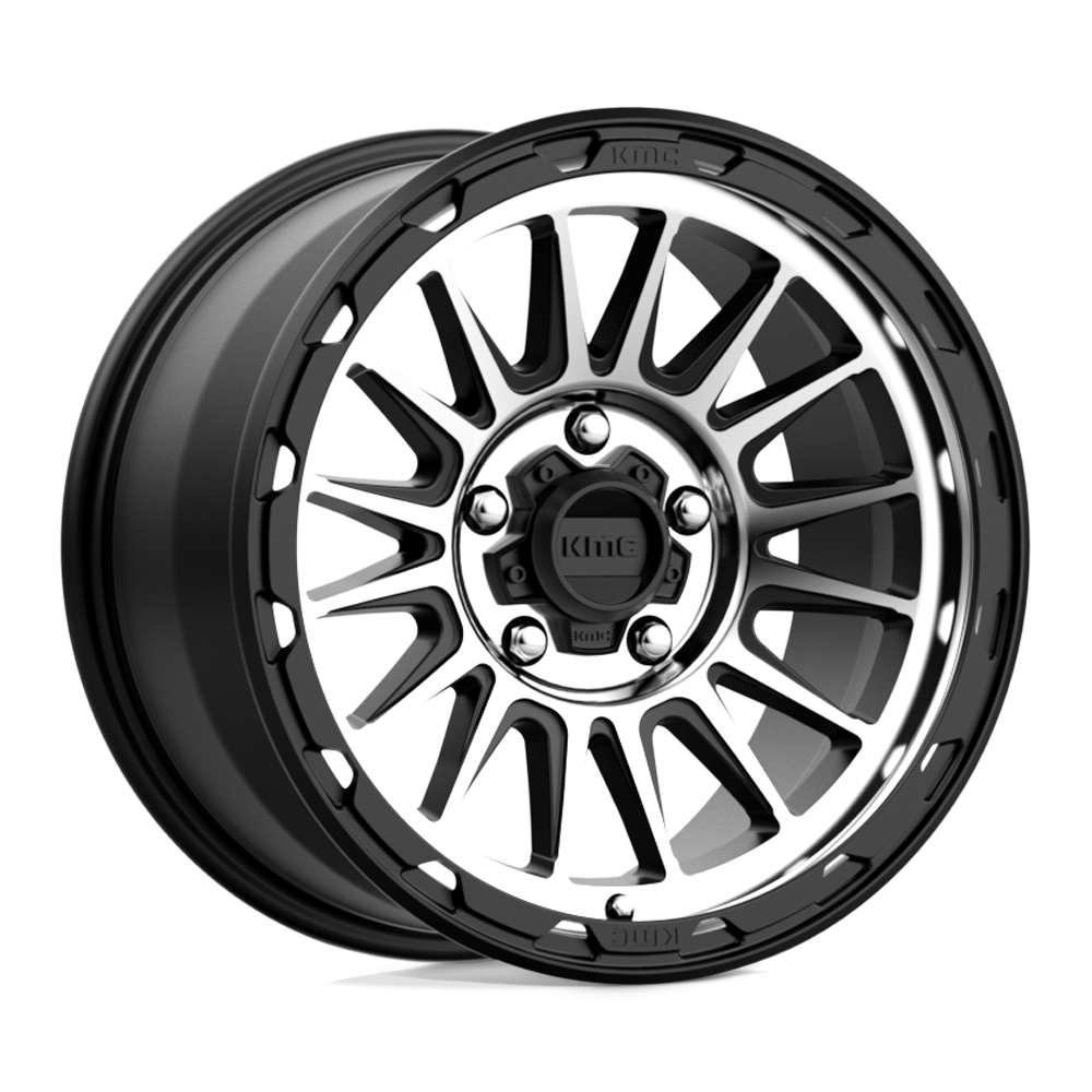 17X9 KMC KM542 IMPACT SATIN BLACK MACHINED 5X127