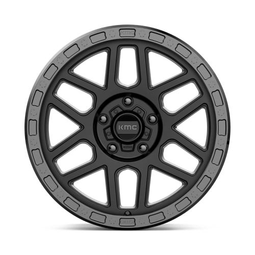 17X9 KMC KM544 MESA SATIN BLACK W/ GLOSS BLACK LIP 5X127