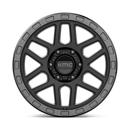 18X9 KMC KM544 MESA SATIN BLACK W/ GLOSS BLACK LIP 6X120