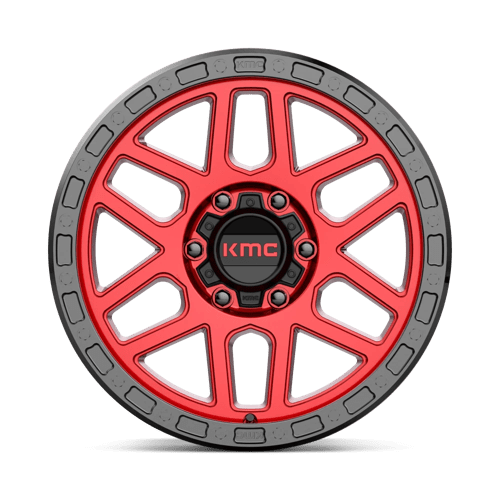17X9 KMC KM544 MESA CANDY RED W/ BLACK LIP 6X139.7