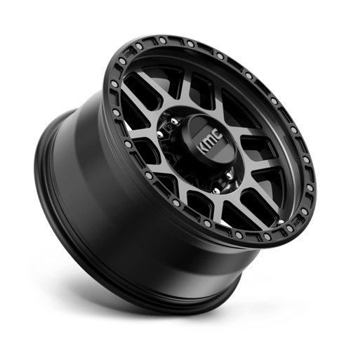 18X9 KMC KM544 MESA SATIN BLACK W/ GRAY TINT 8X180