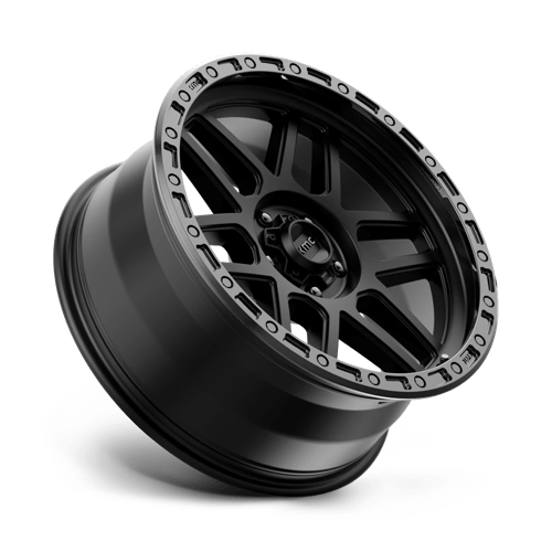 17X8.5 KMC KM544 MESA SATIN BLACK W/ GLOSS BLACK LIP 5X120