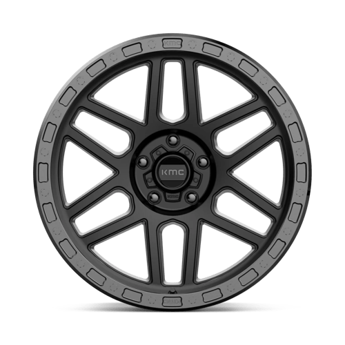 17X8.5 KMC KM544 MESA SATIN BLACK W/ GLOSS BLACK LIP 5X120