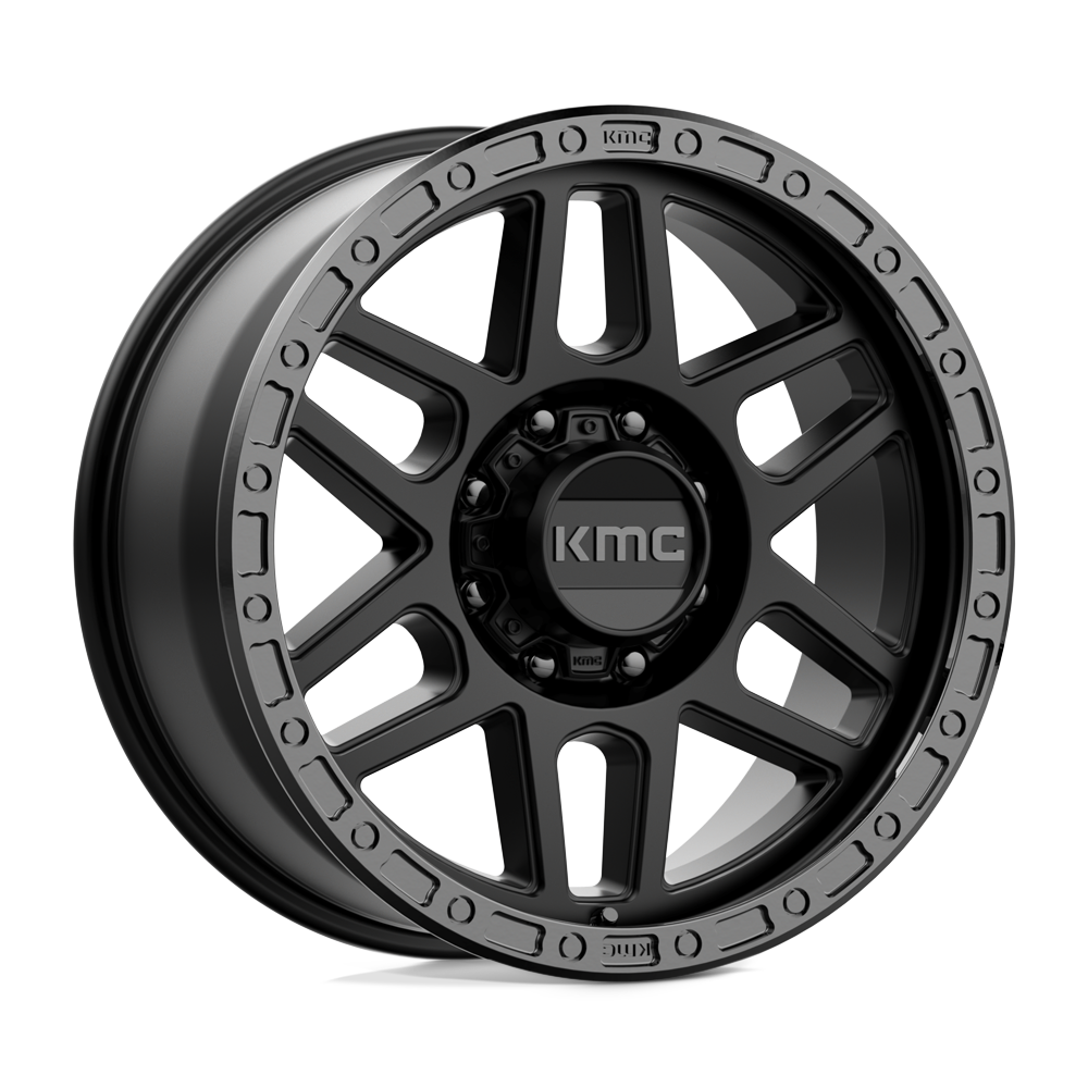 17X9 KMC KM544 MESA SATIN BLACK W/ GLOSS BLACK LIP 8X170