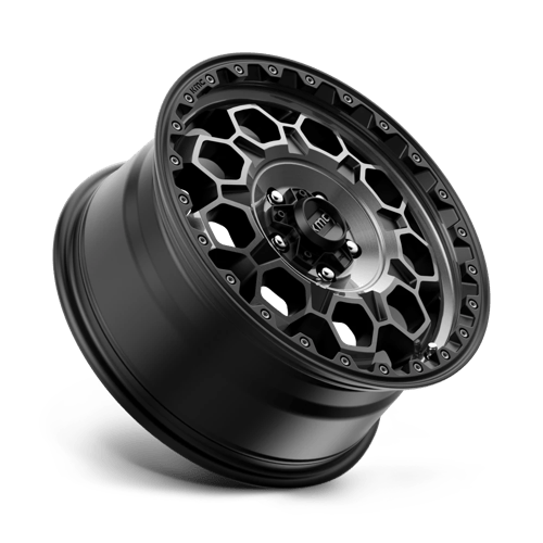 17X8 KMC KM545 TREK RIMS - SATIN BLACK W/ GRAY TINT 5X108